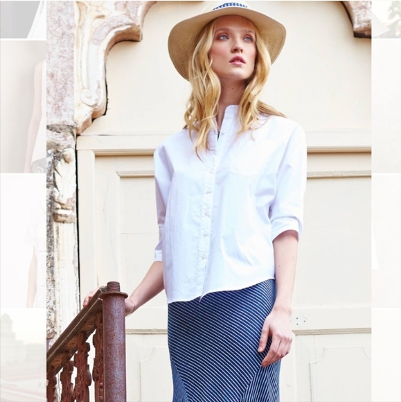 Anthropologie Crisp White Button-Down Shirt - Picture 2 of 4